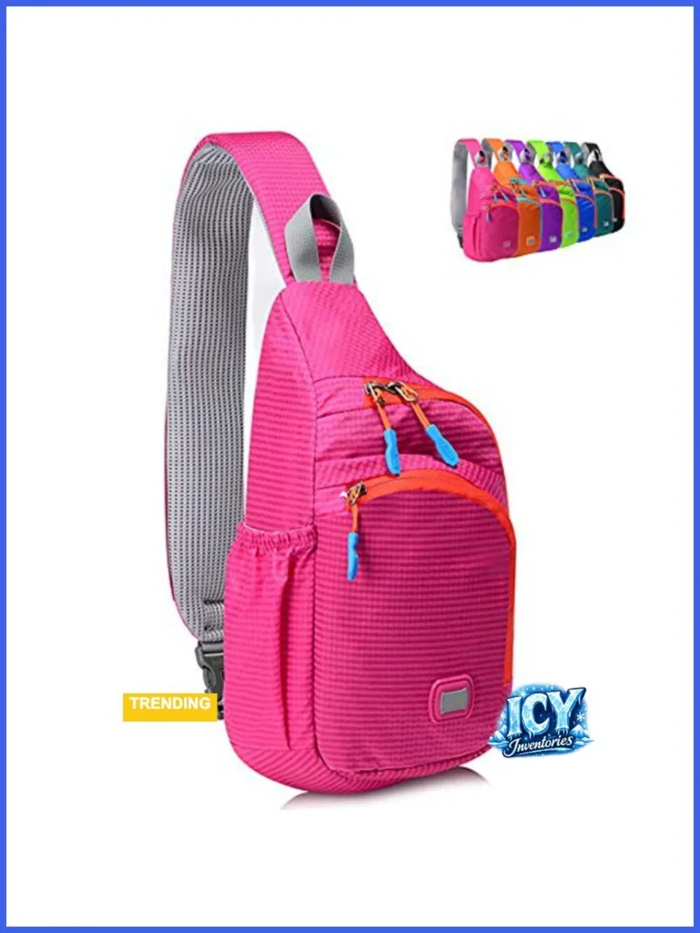 Unisex Water Resistant Nylon Sling Backpack Crossbody Chest Daypack